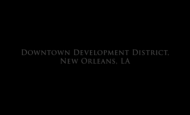 Downtown Development District, New Orleans, LA title page, and link to: public art: New Orleans Downtown Developement District Streetcar Shelter Project1